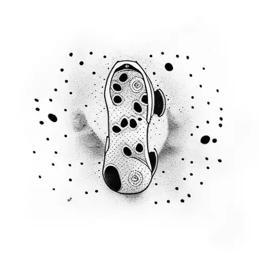 A Dotwork Tattoo Of A Beretta Pistol With A Dog Paw Print Incorporated Into The Design