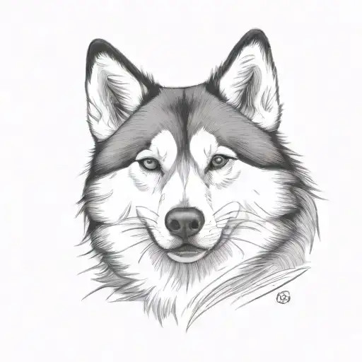 Fat Fluffy Short Husky Dog