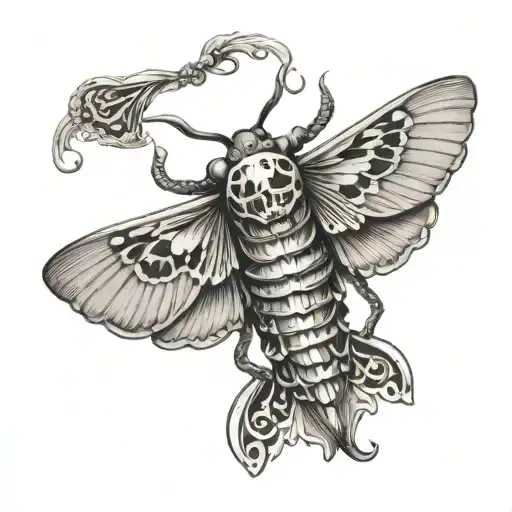 Moth With A Skull On Wings Spread