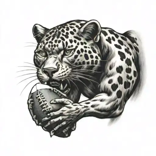 Panther Playing A Football