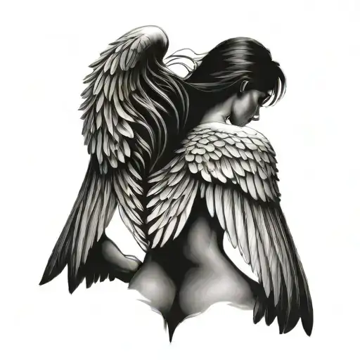 Back Tattoo Dark Angel Wings