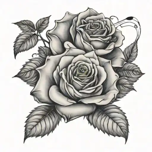 Music Roses Realism Black Grey
