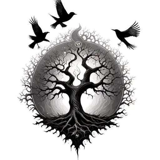 Poison Tree With Birds Around