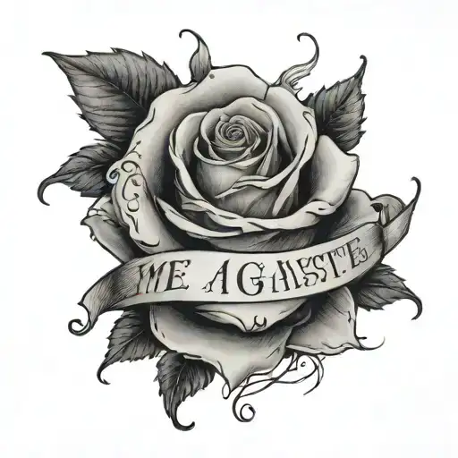 Rose Wrapped Around Arm With Writing Me Against The World