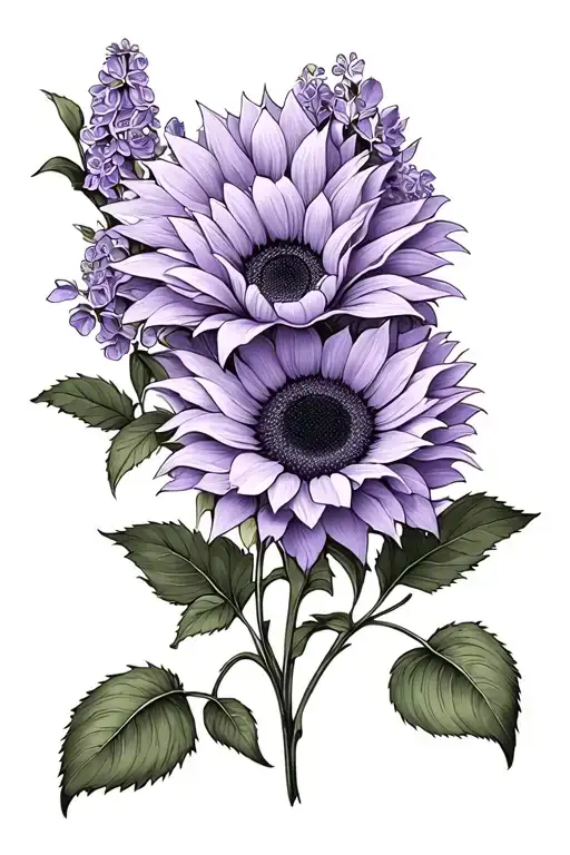 Lilac And Sunflower