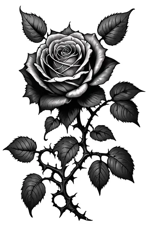 Rose Vine With Thorns Looking Like It Is Growing Through The Skin With A Lot Of Skin Tears