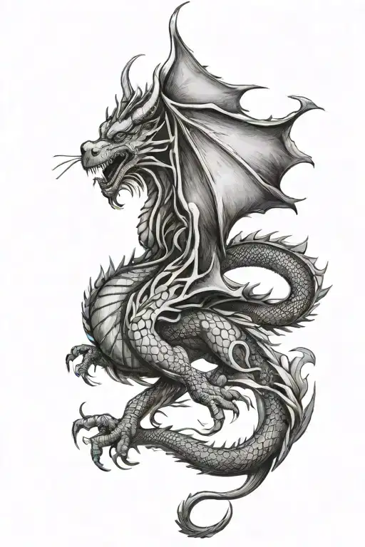 English Dragon With Wings