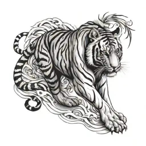 Sak Yant Tiger Full Body