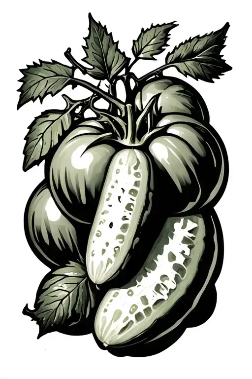 Tomato Vine With Cucumber