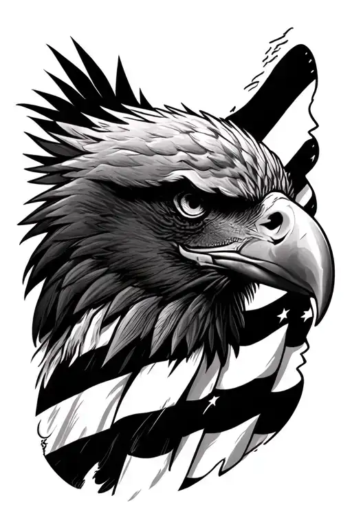 Eagle Head And American Flag Morphing