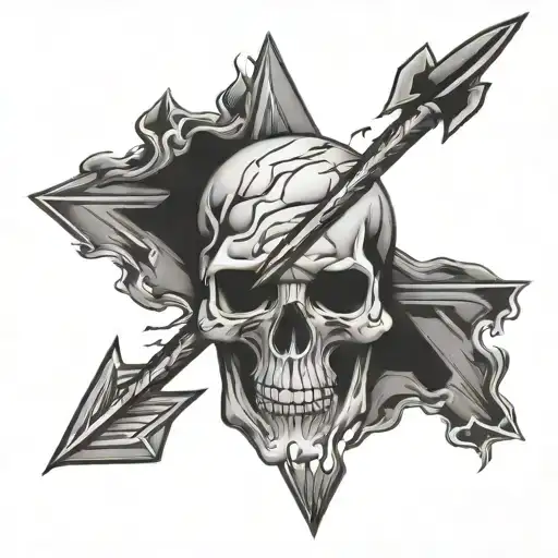 Arrow Lightning Bolt Skull