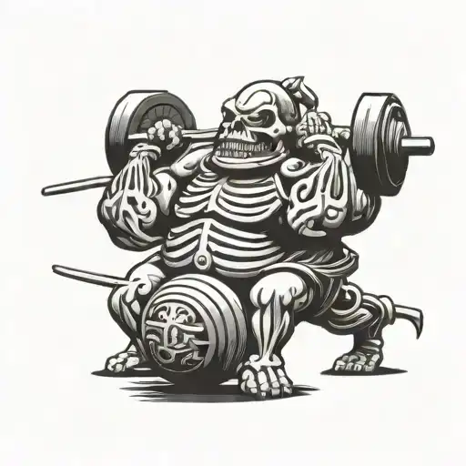 Skeleton Sumo Deadlifting