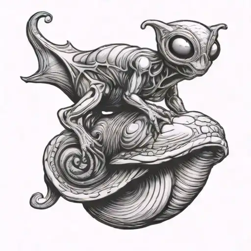 Alien Riding A Snail