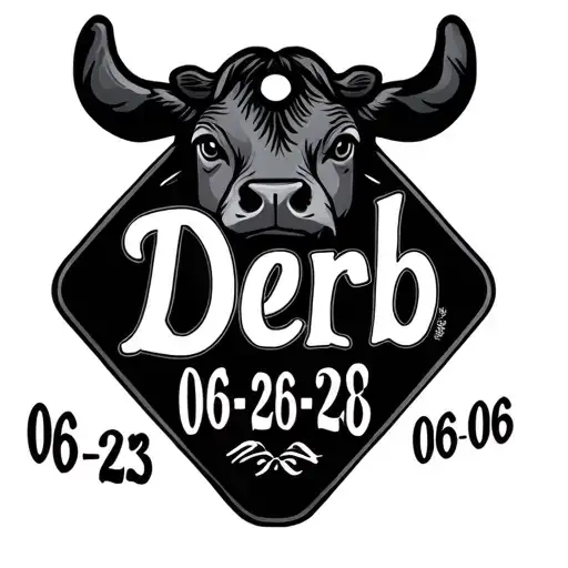 Cow Tag With The Dates 06-26-23 And 06-28-06 And The Name Derb