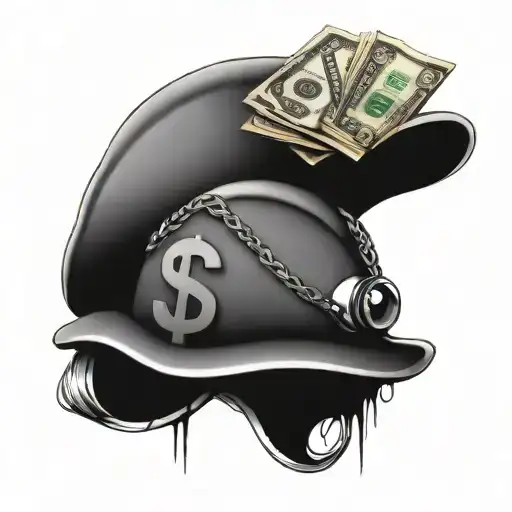 Money Bag Hardhat Intertwined Money