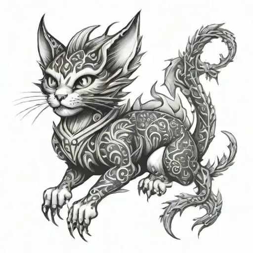 Cat Turning Into A Dragon