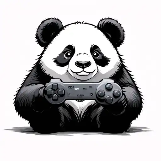 Panda Playing Video Games