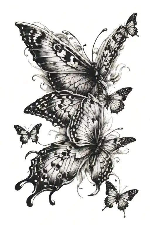 Butterfly Wings 1 Side Baby Foot Print Merged