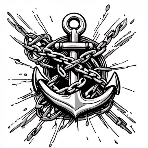 Anchor Chain Arm Wrapped Tattoo Broken By Phrase Ignosce Te