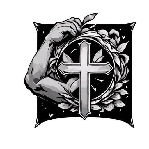 Bicep With Cross Center Piece