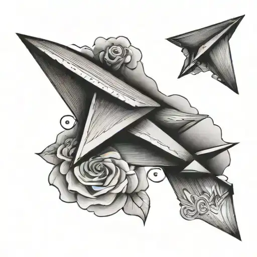Paper Airplane With Wind Tattoo Inspired