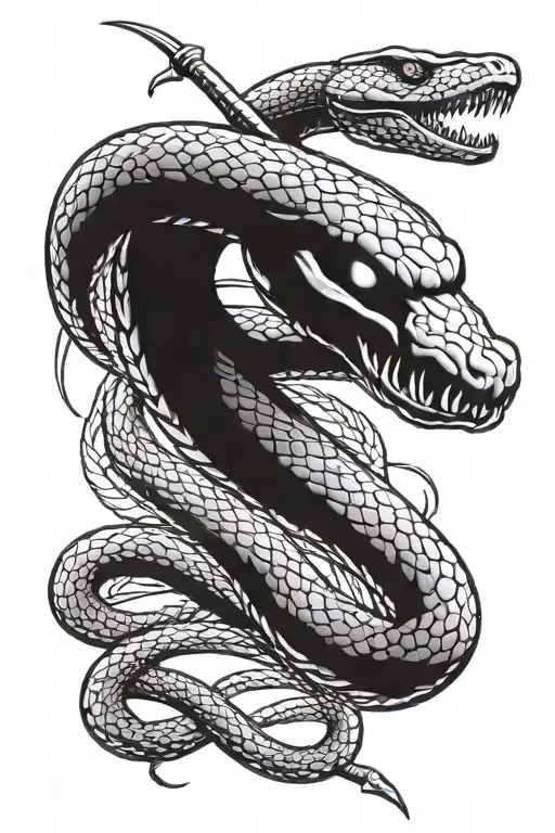 Snake Wrapped Around Longsword