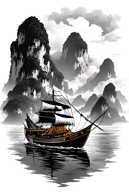 Vietnamese Jonk Bay Of Halong