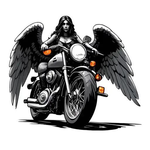 Motorcycle And Angel