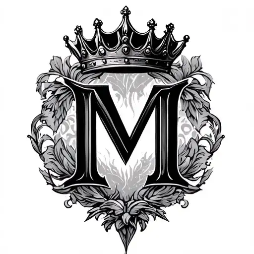 M Letter With Crown Surrounded