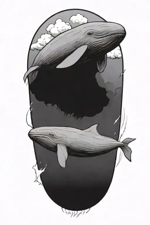 Smiling Half Sperm Whale Half Thermonuclear Missile Falling Through The Atmosphere