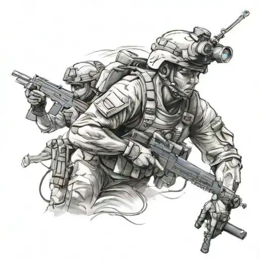 Half Sleeve That's Badass That A Special Forces Military Guy Would Have