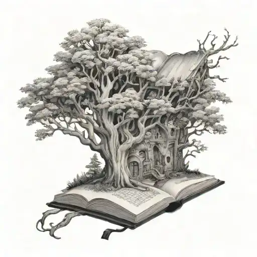 Book With Fairy Forest Trees Looking