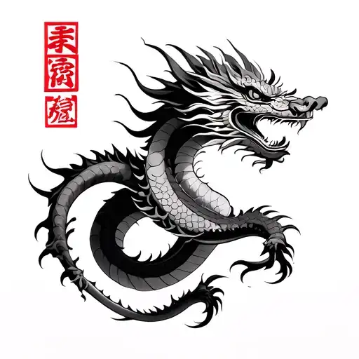 Chinese Dragon Flying Down