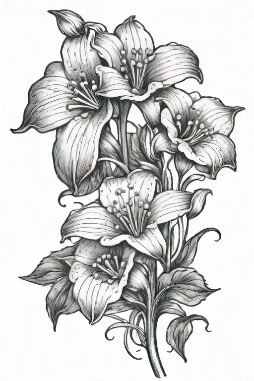 Snowdrop Flower And Morning Glory Flower With Sister As The Stem