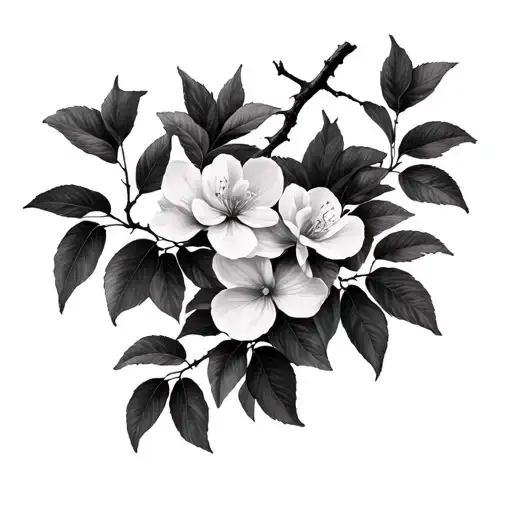 Jacaranda Tree Branch Wrapped Around Collarbone