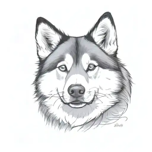 Fat Fluffy Short Husky Dog