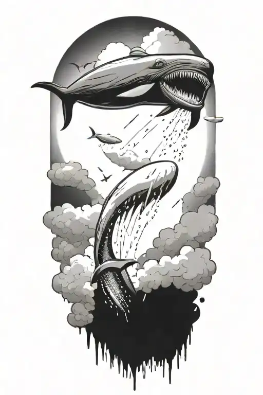 Smiling Half Sperm Whale Half Thermonuclear Missile Falling Through The Atmosphere