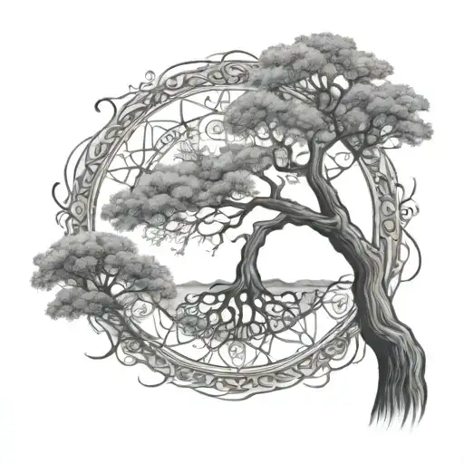 Tree Of Life Tattoo Circle Surrounding