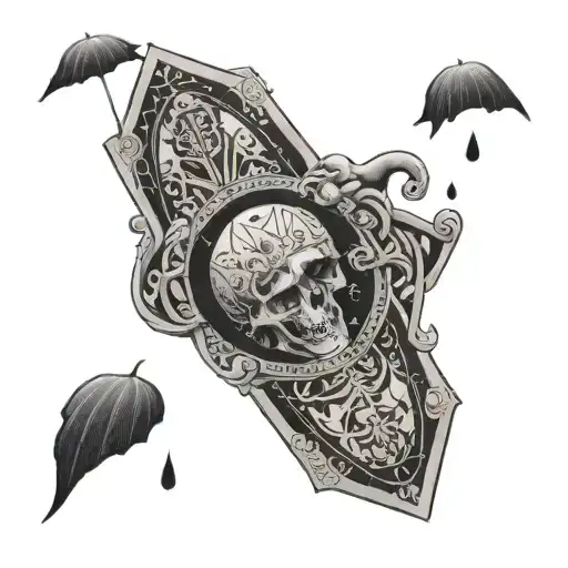 Tarot Card Doomed Bring Me The Horizon In The Background Rain