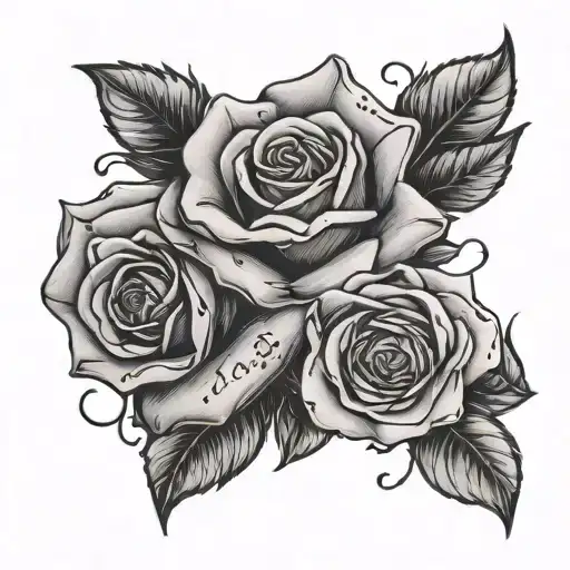 Black And White Roses And Bible Verse Tattoo On Forearm