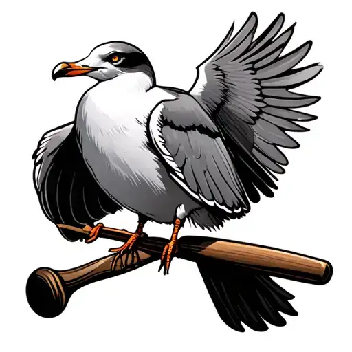 Basic Seagull With Cricket Bat Holding