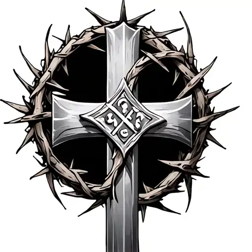 Romans 818 Cross With Crown Of Thorns Wrapping