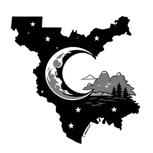 West Virginia State Logo With Cresent Moon