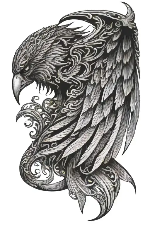 Angle Wing Tattoo Back