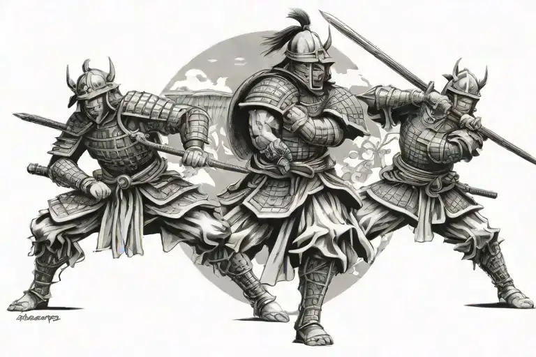 Samurai Fighting Spartan