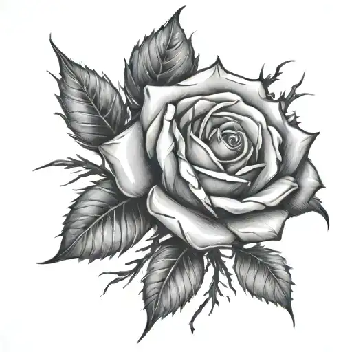 Thorn Branches Rose Wrapped