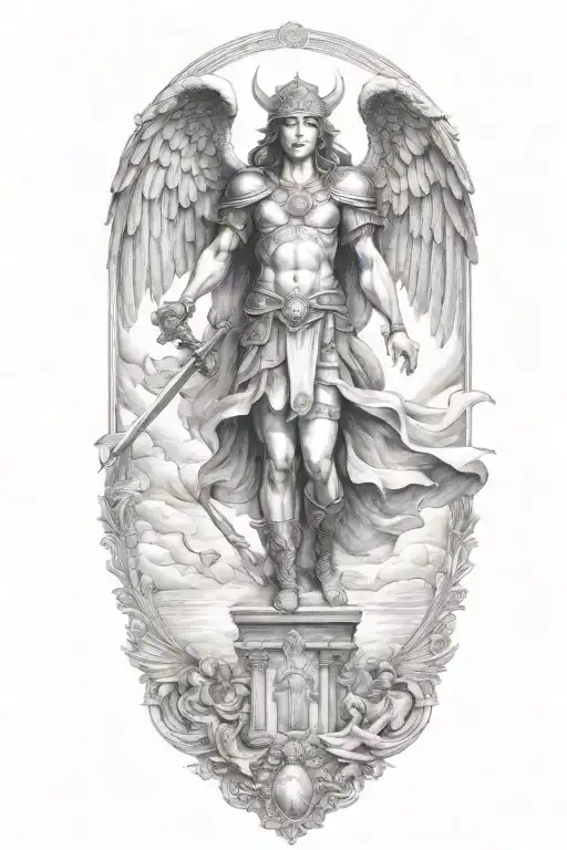 Saint Michel Victory Over Demon Girl