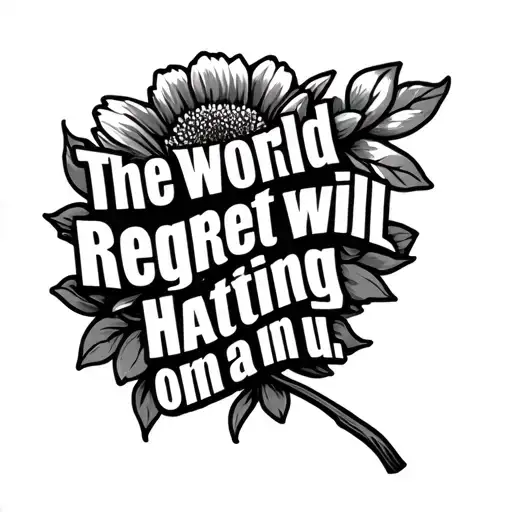 Quote That Says The World Will Regret Hating On U With A Flower Raping Around It