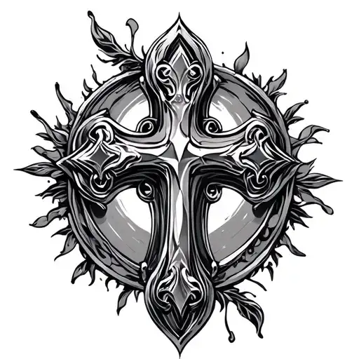 Chrome Gothic Cross Back Tatoo