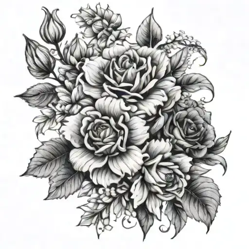 January February December Birth Flower Bouquet